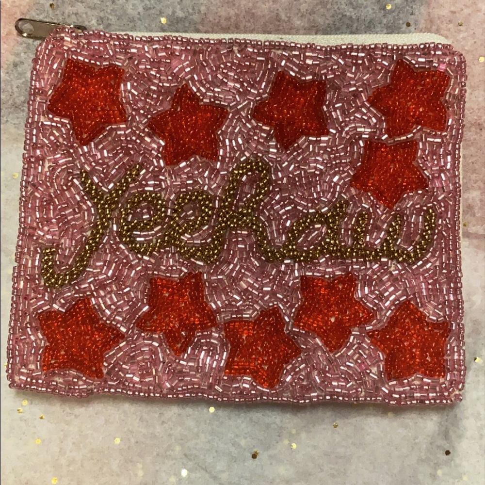 Yeehaw beaded pouch